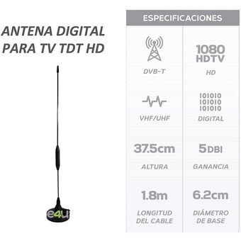 Antena digital para TV TDT E4U