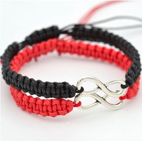 Dúo De Pulseras Infinito Para Parejas Hilo Rojo Del Destino