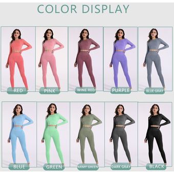 Conjunto deportivo de 2 unidades de 24 colores para mujer ropa deportiva si 