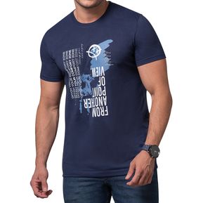 Camiseta Comfort Azul Osc para Hombre Croydon