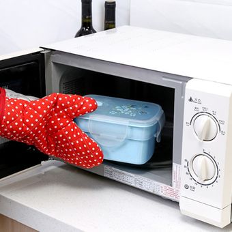 Uds cocina guante para microondas Houshold no-slip algodón barbacoa horno hornear guantes resistente al calor cocina agarraderas horno guante 