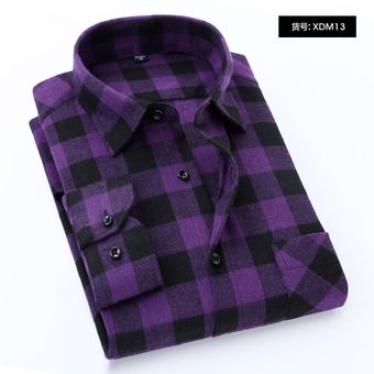 camisa informal de algodón para hombre,Camisa de franela #AO-DMM05 