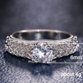 Joyería De Cristal Femenino 925 Anillos De Boda De Circonio 