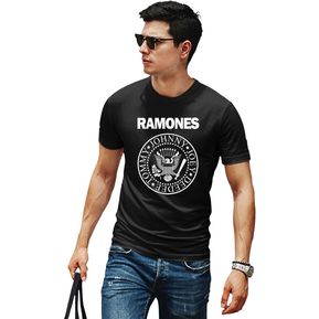 Camiseta Negra Hombre Ramones Rock ADN