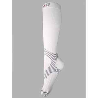 Nueva Comfortble unisex movimiento de la rodilla de compresión secundaria Grupo étnico Deporte calcetines blancos 