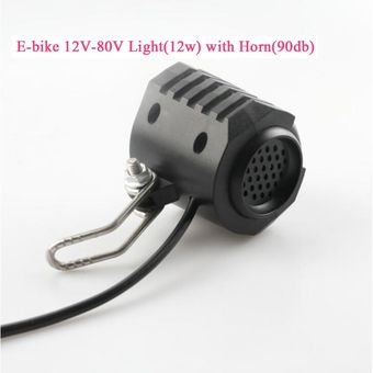 Ebike E-Bike 12V 24V 36V 48V 60V 72V Electric Bicycle Light with Horn  High Quality Headlight Horn 