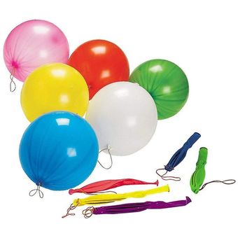 50PCS Globos inflables de colores con globos de goma con mango de goma 