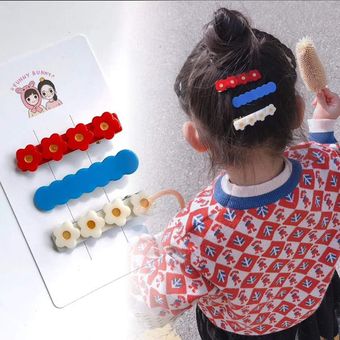 Japón coreano nuevo diseño acrílico colid color caramelo concha de vieira bar en forma de onda simple del pelo clips laterales puños broches niños bebé 