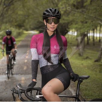 Jasper colección de manga larga ciclismo skinsuit pro mujeres mono d 