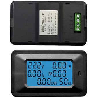 100A AC LCD digital de alimentación del panel vatios monitor del metro del voltaje del amperímetro del voltímetro 