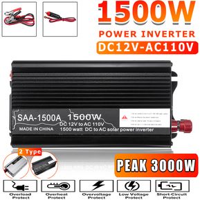 3000W Peak Car Power Inverter DC12V a AC110V EFICIENTE USB U...