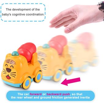 4 unids de dibujos animados juguetes de coche juguetes de carreras juguetes animal juguetes para niños Educación para niños Juguetes 