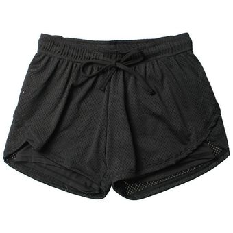 Pantalones cortos para mujer,ropa de verano,con malla transpirable,para Yoga,deportes atl #HC gray 