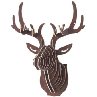 Cabeza De Ciervo Elk Cornamenta Escultura De Pared Colgante marrón 