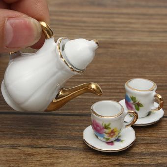 Taza de té Café Tetera de cerámica Juego de 8 piezas de porcelana 