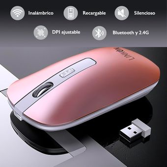 Ratón inalámbrico: mouse inalámbrico y Bluetooth 2 en 1 de modo dual, mouse  inalámbrico para computadora, mouse óptico silencioso 3 DPI ajustables