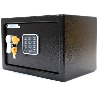 Caja de seguridad digital electrónica con teclado de seguridad, mini cajas  fuertes pequeñas con caja de seguridad negra para uso en casa, oficina