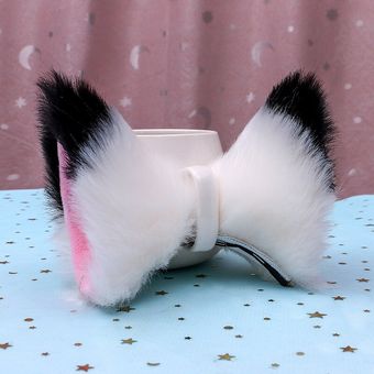 accesorios de Anime disfraz de Cosplay de gato #gray tail Diadema de felpa con orejas para mujer y niña zorro 