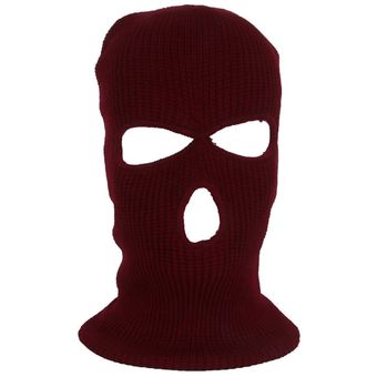 Máscara de cobertura de la cara completa sombrero de Pasamontañas de punto de tres agujeros ejército táctico invierno esquí máscara de ciclismo gorro bufanda mascarilla caliente #910 #White 