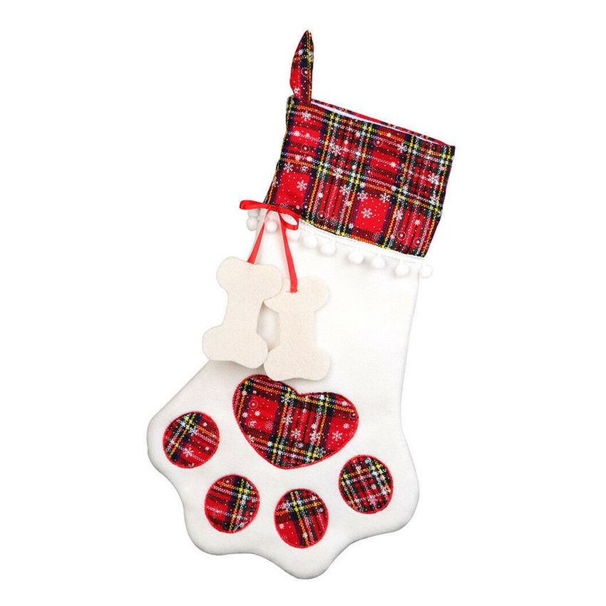 PET navidad almacena perro pata colgante bolsas colgante caramelo bolsas