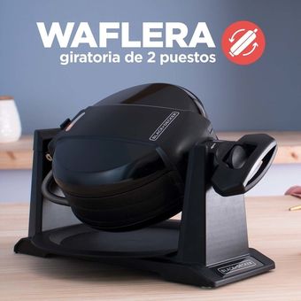Waflera Black+decker Giratoria Prepara 2 Waffles A La Vez