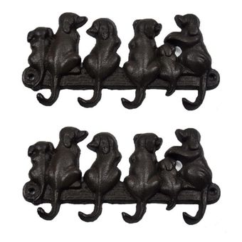 pared de abrigo idílico Gancho para perro de hierro fundido 