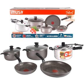 Batería de Cocina IMUSA 8 piezas Primary Acero Inoxidable