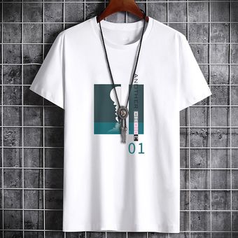 2021 camiseta de manga corta de algodón de verano para hombre camiseta blanca informal para hombre 