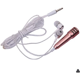Micrófono con cable universal para teléfono en vivo,micrófono pequeño,mini condensador de trigo,auriculares internos para Tik Tok 