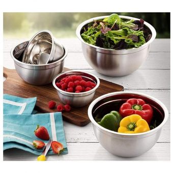 Juego de 5 Bowls para Cocina de Acero Inoxidable de Repostería INSPIRA