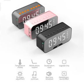Reloj Despertador Digital Bocina Bluetooth 5.0 Portatil Reca...