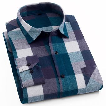 Camisa a cuadros de algodón para hombre,ropa informal de man #DTF39 