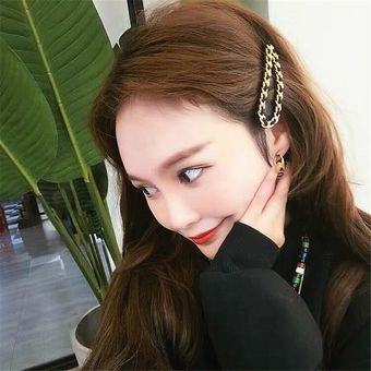 Pasadores de cadena de Metal de encaje negro para mujeres adultas horquillas para el cabello horquillas para el pelo con lazo moda coreana ropa para la cabeza para chicas Accessories AS W20 