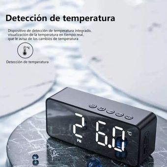 Radio reloj digital con doble alarma y termómetro
