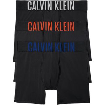 Calvin Klein Calzoncillos bóxer de microfibra para hombre, paquete de 3,  color negro, Negro 