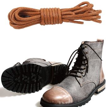 Ronda encerado cordones de zapatos de vestir redonda cordones de zapato calza botas de cuero 
