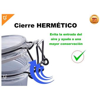 Frasco Hermético Vidrio 5x 750ml Con Tapa Y Empaque Silicona