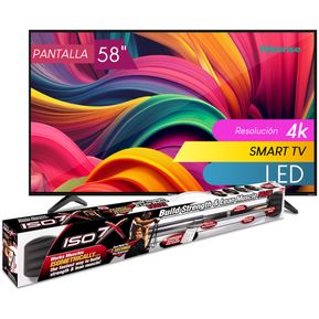 Combo Pantalla Hisense 58 R6E3 Smart TV Roku UHD 4K + Barra de Fuerza