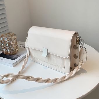 cuadrada de doble uso bolsa cruzada de estilo popular Bolso de mano con remaches Retro de alta gama #23.5cmx15cmx8.5cm ancho: 23,5 cm 