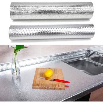 Papel Aluminio Para Cocina Con Pegatina Impermeable 40cm x 2Metros