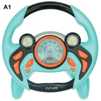 Volante de coche eléctrico para niños simulación de conducción regalo juguete educativo interactivo con copiloto de sonido ligero 
