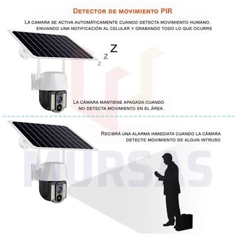 Cámara Ptz Solar Wifi Exterior + Panel Solar + Memoria 64gb