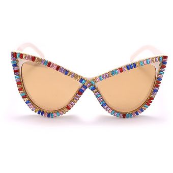 Gafas de ojo de gato de diamante Gafas de sol de marcomujer 