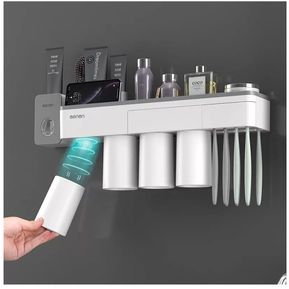 Organizador de baño adhesivo de 4 tazas de enjuague premium