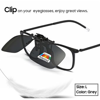 Polarized Men Black Clip On Sunglasses Night Vision Sun For 