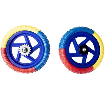 Juego Llanta Bicicleta Rodada 12 Tricolor Fijo Rin Azul Eva