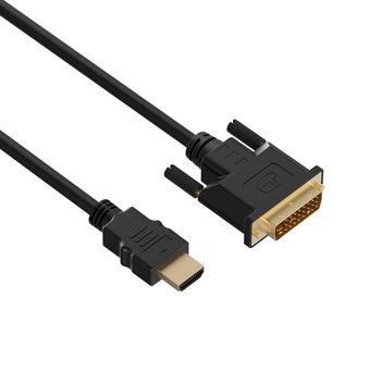 -Compatible con HDMI a DVI-D adaptador de vídeo por cable macho a macho DVI DVI- 
