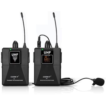 Micrófono condensador inalámbrico Lavalier para DSLR Cámara videocámara smartphone grabación de vídeo programa de alojamiento entrevistas mic 
