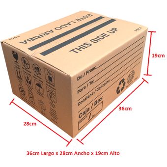 Caja de mudanza de 36 litros, de 30x40x30 cm y carga máx. 10 kg