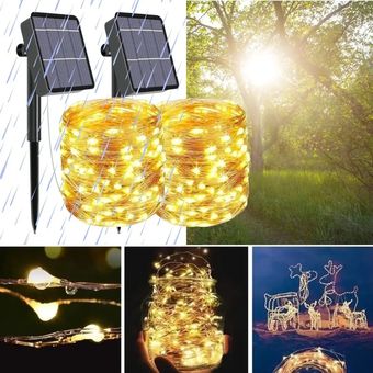 2PCS Tira Led Decorativa Luces Led Navideñas Solar Exterior 10m | Linio  México - GE598HL0B8GPNLMX